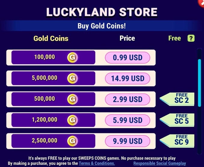 LuckyLand Casino Store