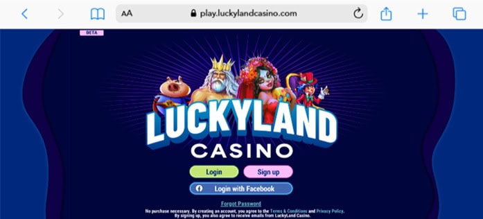 LuckyLand Casino UX