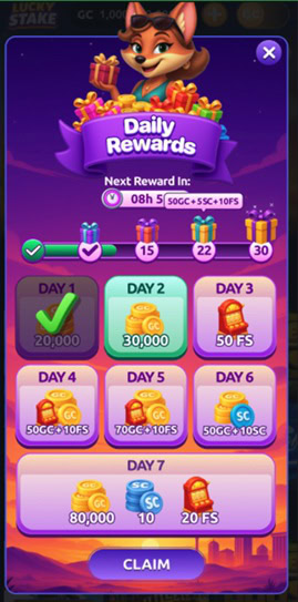 LuckyStake Daily Bonus