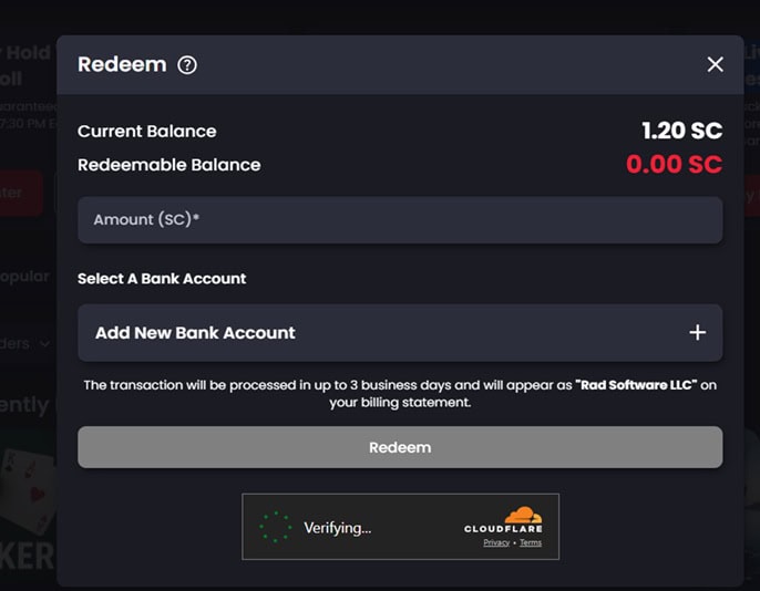 RadPoker Redeem