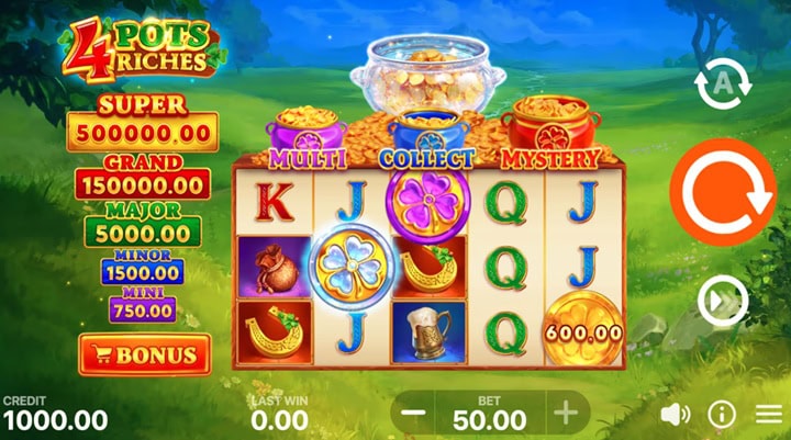 4 Pots Riches Hold and Win Gameplay