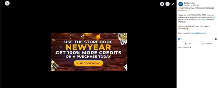 BetRivers.net Facebook Promo