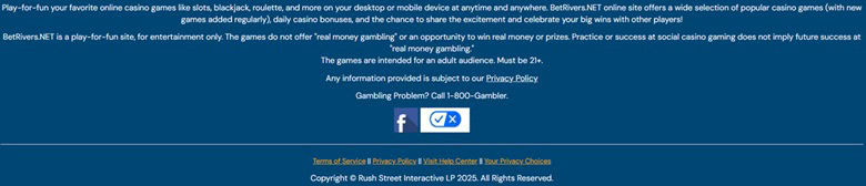 BetRivers.net Footer