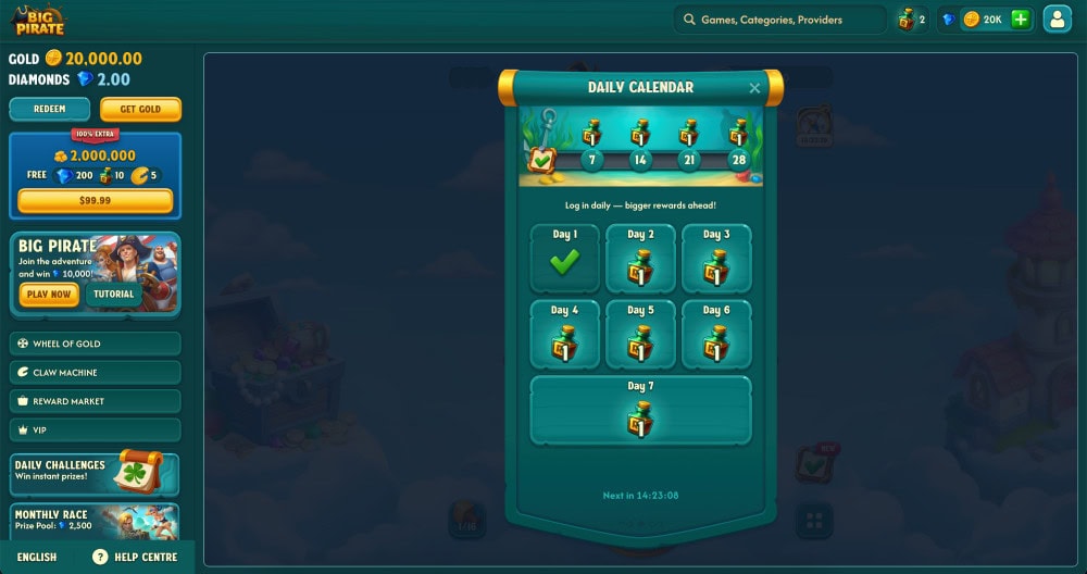 bigpirate rum daily calendar