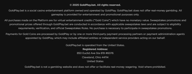 GoldPlay Footer