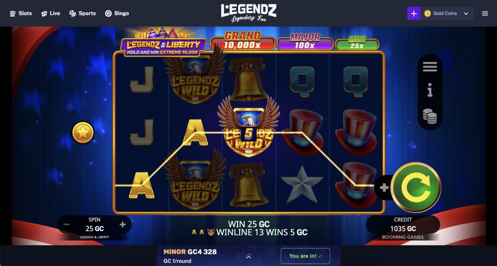 legendz & liberty slot