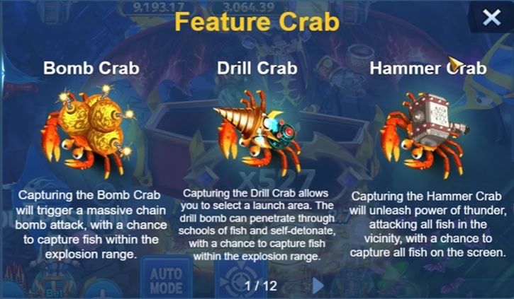 Ocean King Jackpot Feature Crab