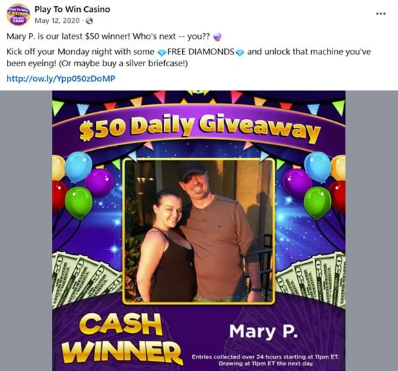 Play To Win Facebook Bonus