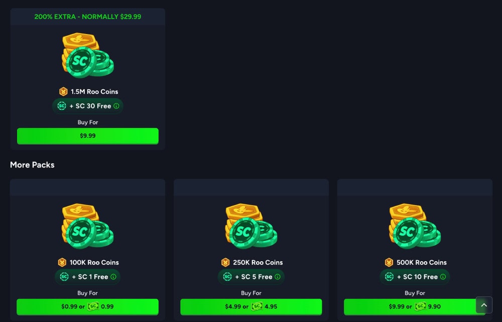 roo vegas coin store