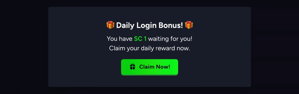 roo vegas daily login bonus
