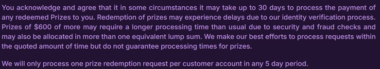 SweepKing Redeem Terms