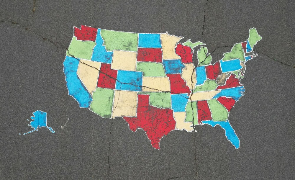 united states chalk drawing on ground