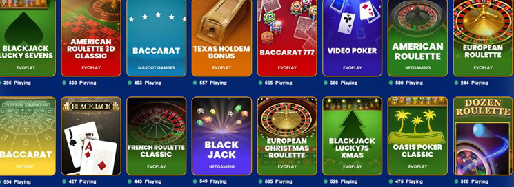 BangCoins Table Games