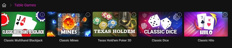 Pulsz Bingo Table Games