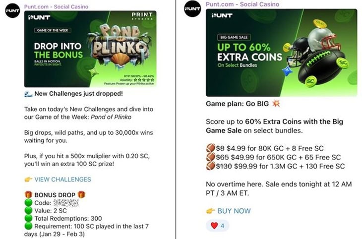 Punt Social Media Bonus