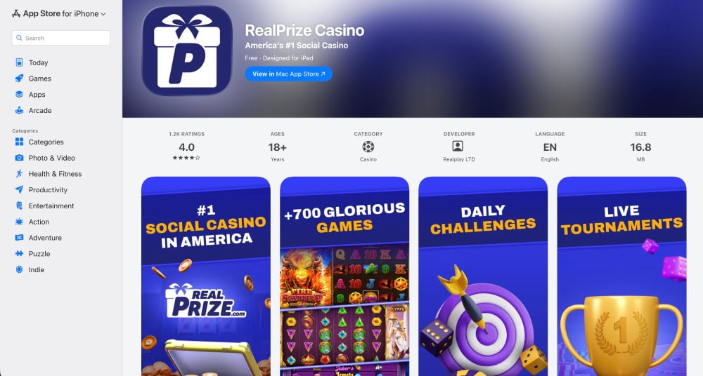 realprize casino app on app store