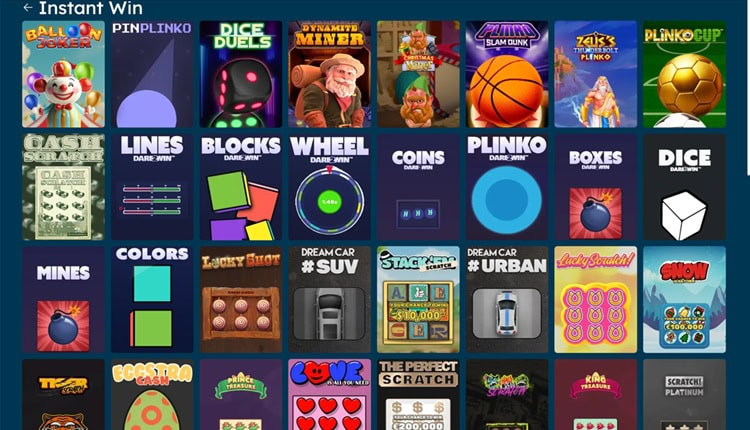 SweepBetz Instant Win Games