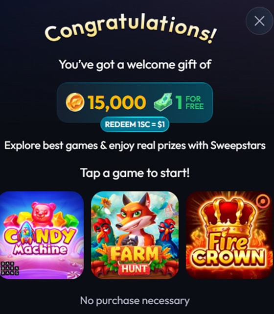 SweepStars Bonus