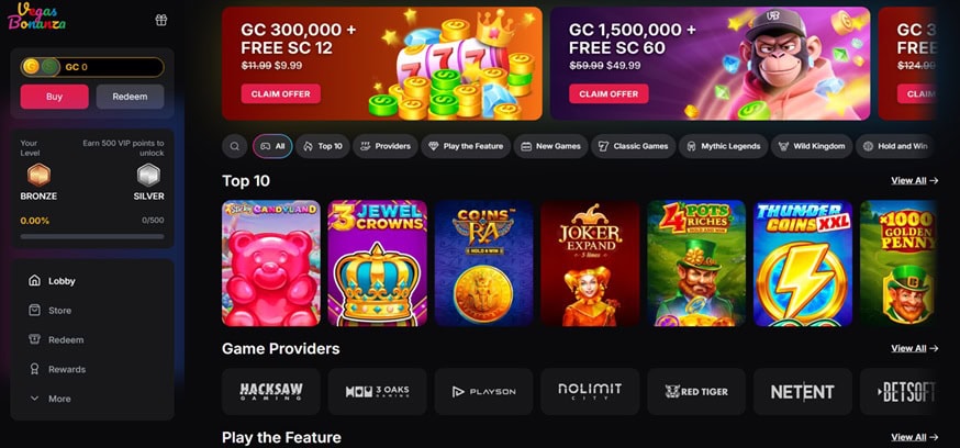 VegasBonanza Homepage