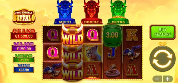3 Big Barrels Buffalo Slot