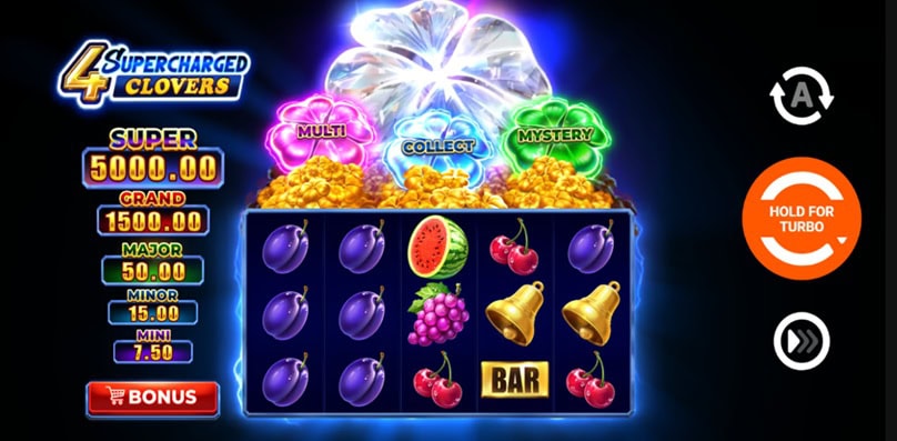 4 Supercharged Clovers: Hold and Win Gameplay