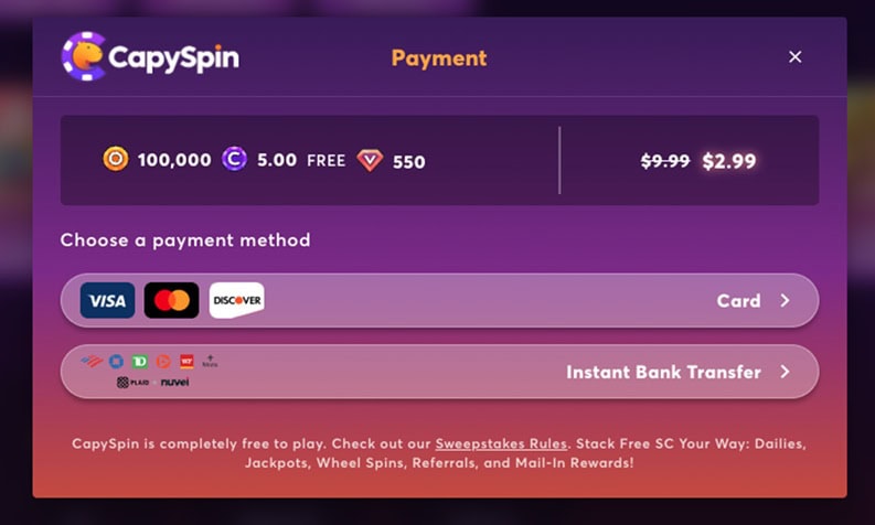 CapySpin Banking