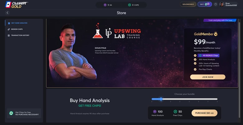 ClubWPT Gold Banking