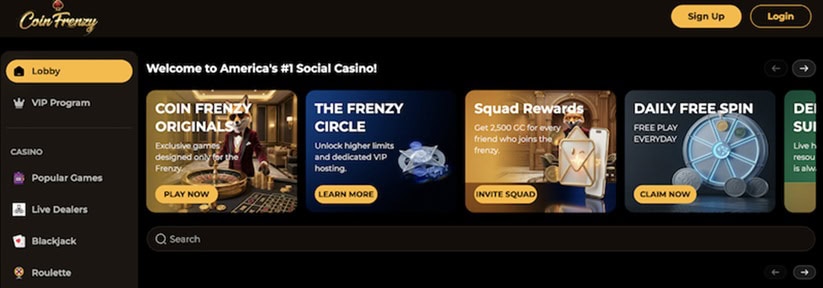 CoinFrenzy Homepage