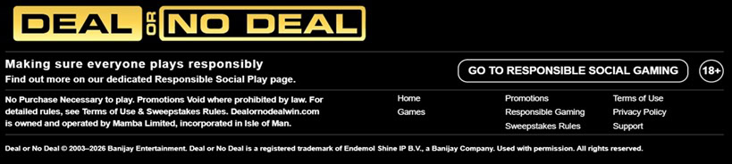 Deal Or No Deal Footer