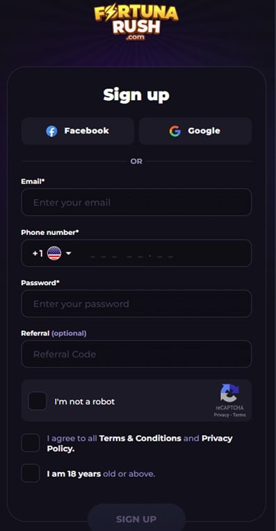 FortunaRush Register