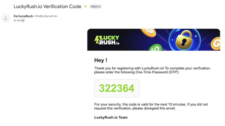 FortunaRush Verification Code