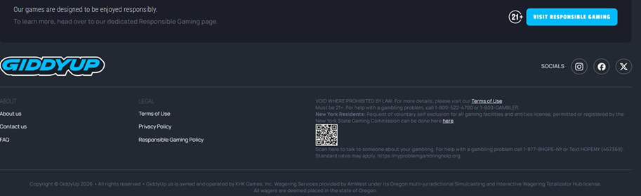 GiddyUp Footer
