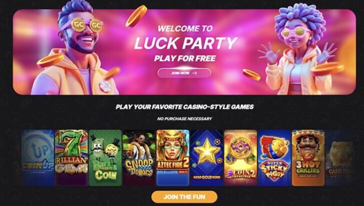 Luck Party welcome signup bonus