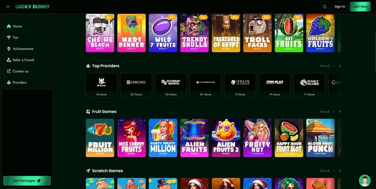 Lucky Bunny Homepage