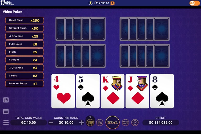 RealPrize Video Poker