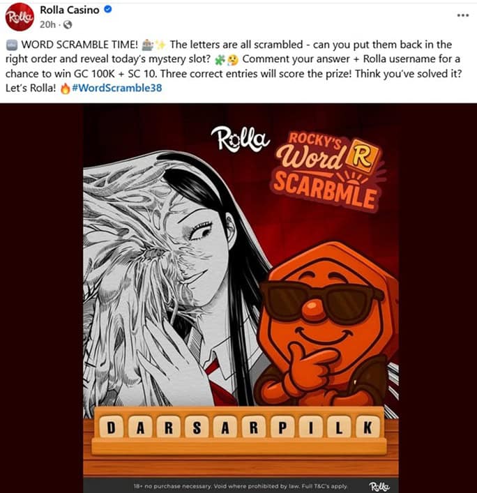 Rolla Facebook Bonus