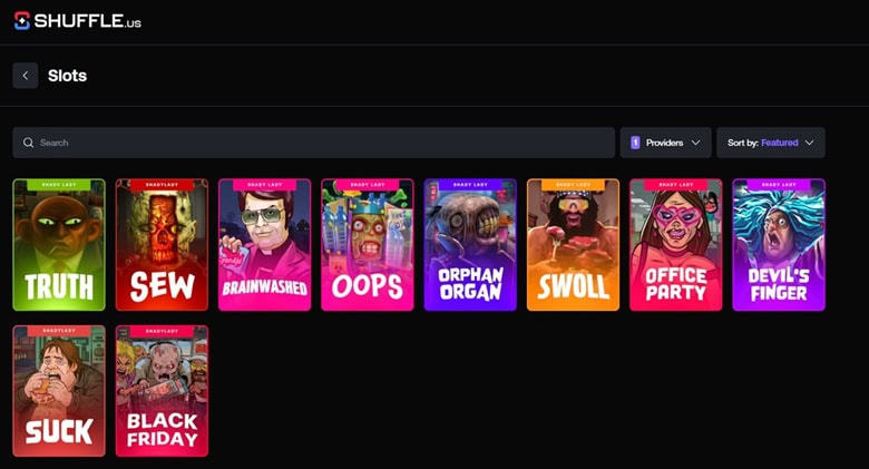 Shuffle.us Shady Lady Slots