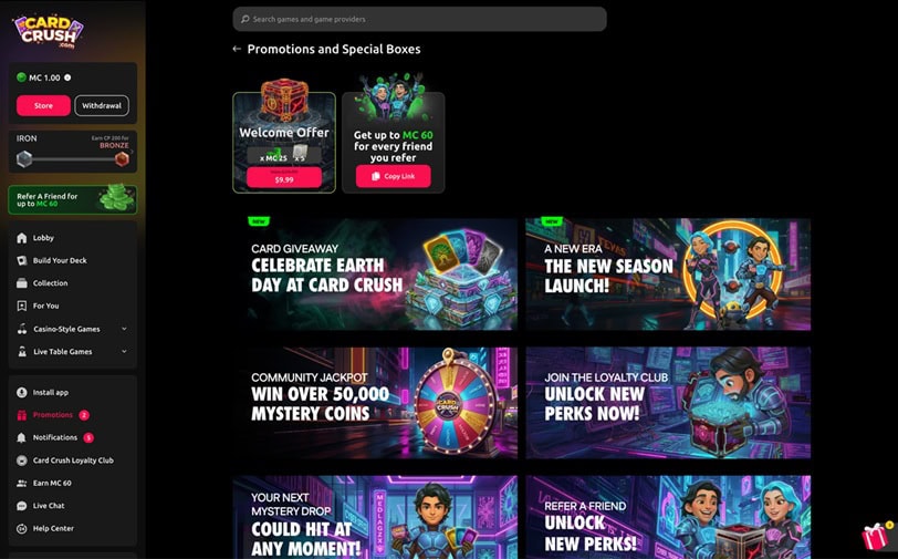 Card Crush Bonuses