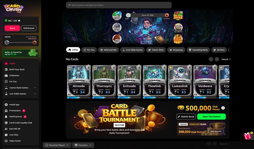 Card Crush Lobby