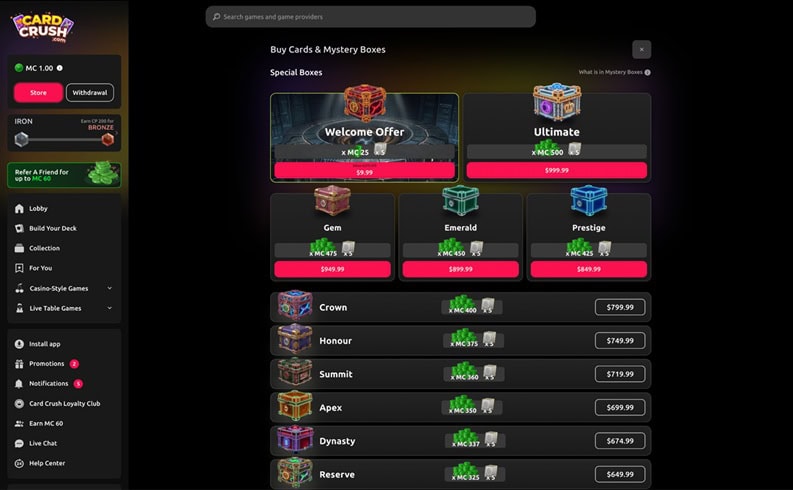 Card Crush Store
