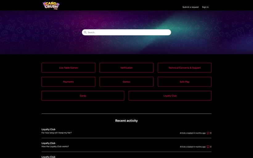 Card Crush Support