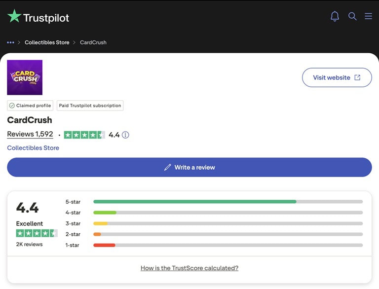 Card Crush Trustpilot