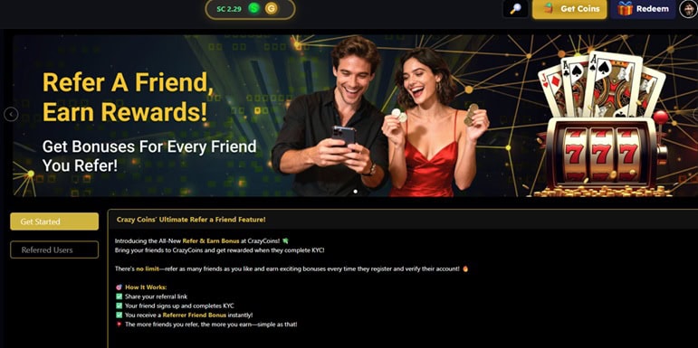 CrazyCoins Referral Bonus