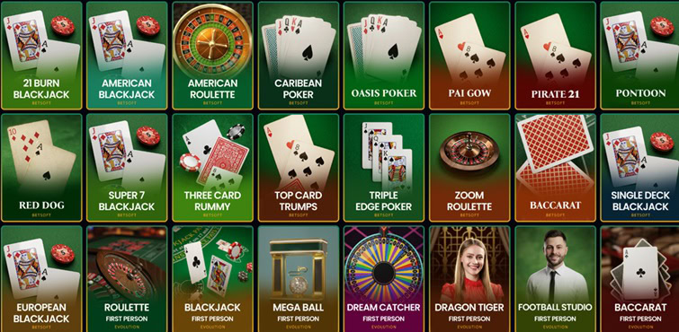 CrazyCoins Table Games