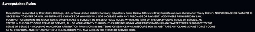CrazyCoins Terms