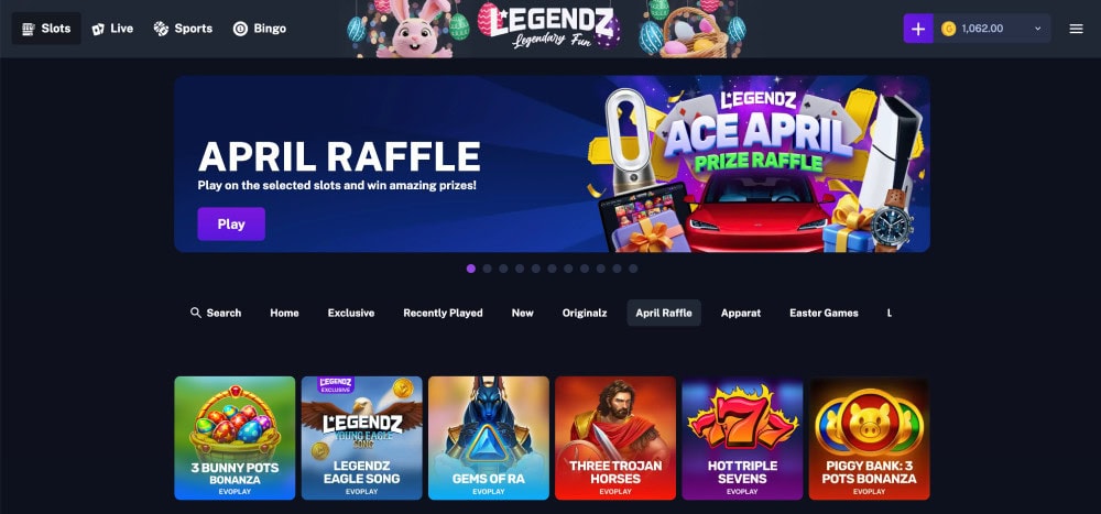 legendz april raffle