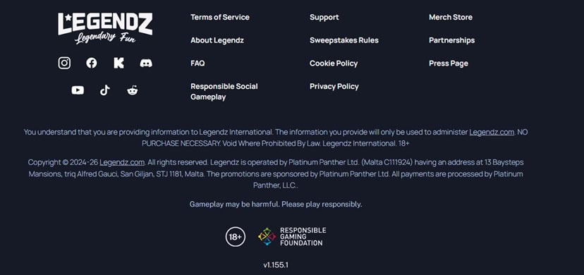 Legendz Footer