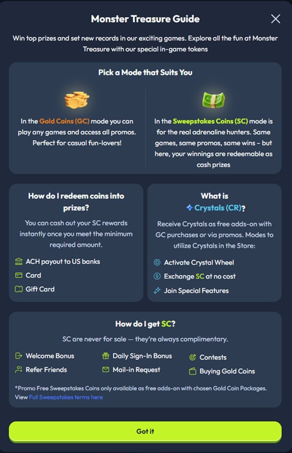 Monster Treasure Currencies