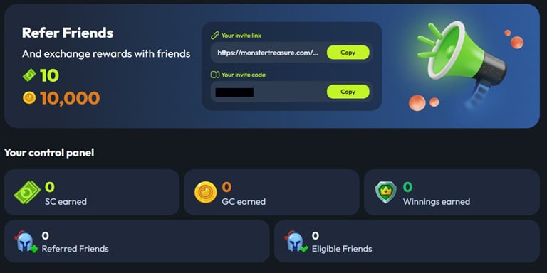 Monster Treasure Referral Bonus