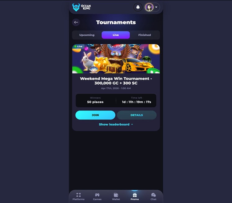 OceanKing.io Tournaments